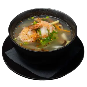 13.5 Spicy seafood soup with tiger prawns